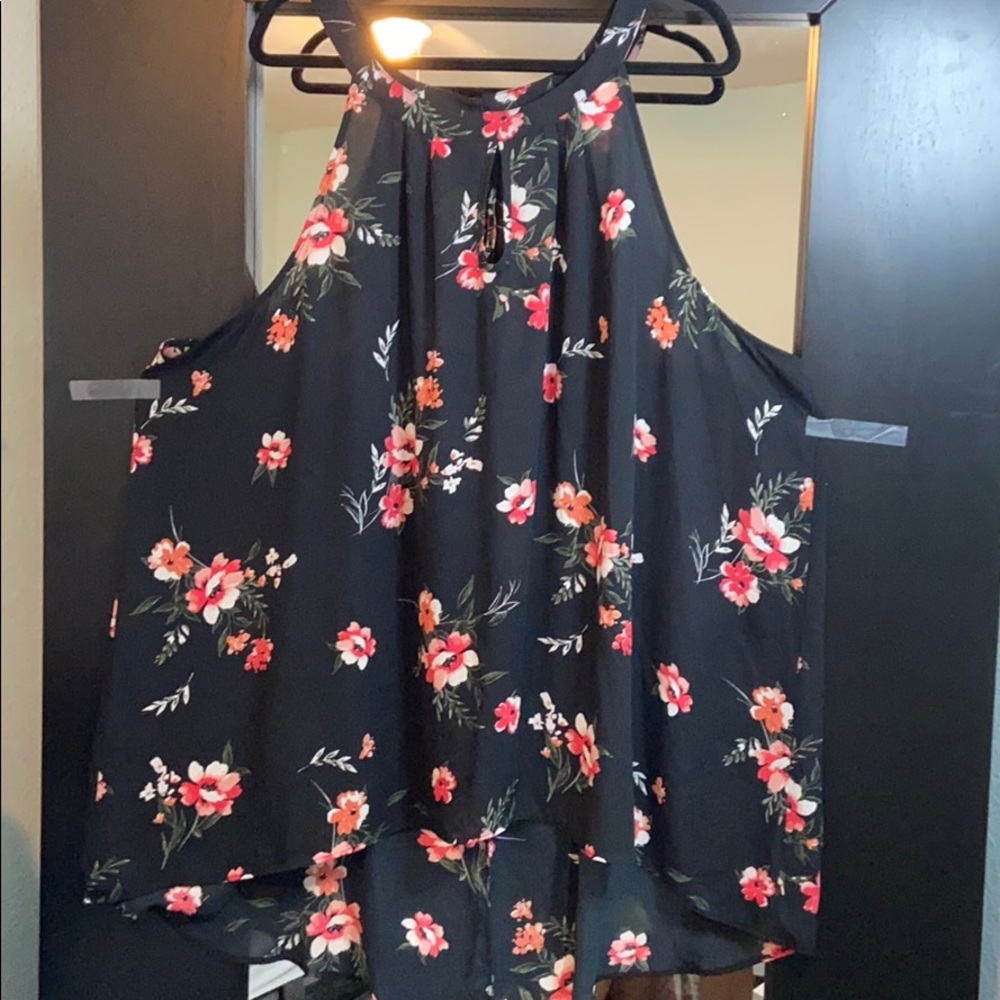 Torrid Black Floral Tank Tunic Size 5 5x 28w